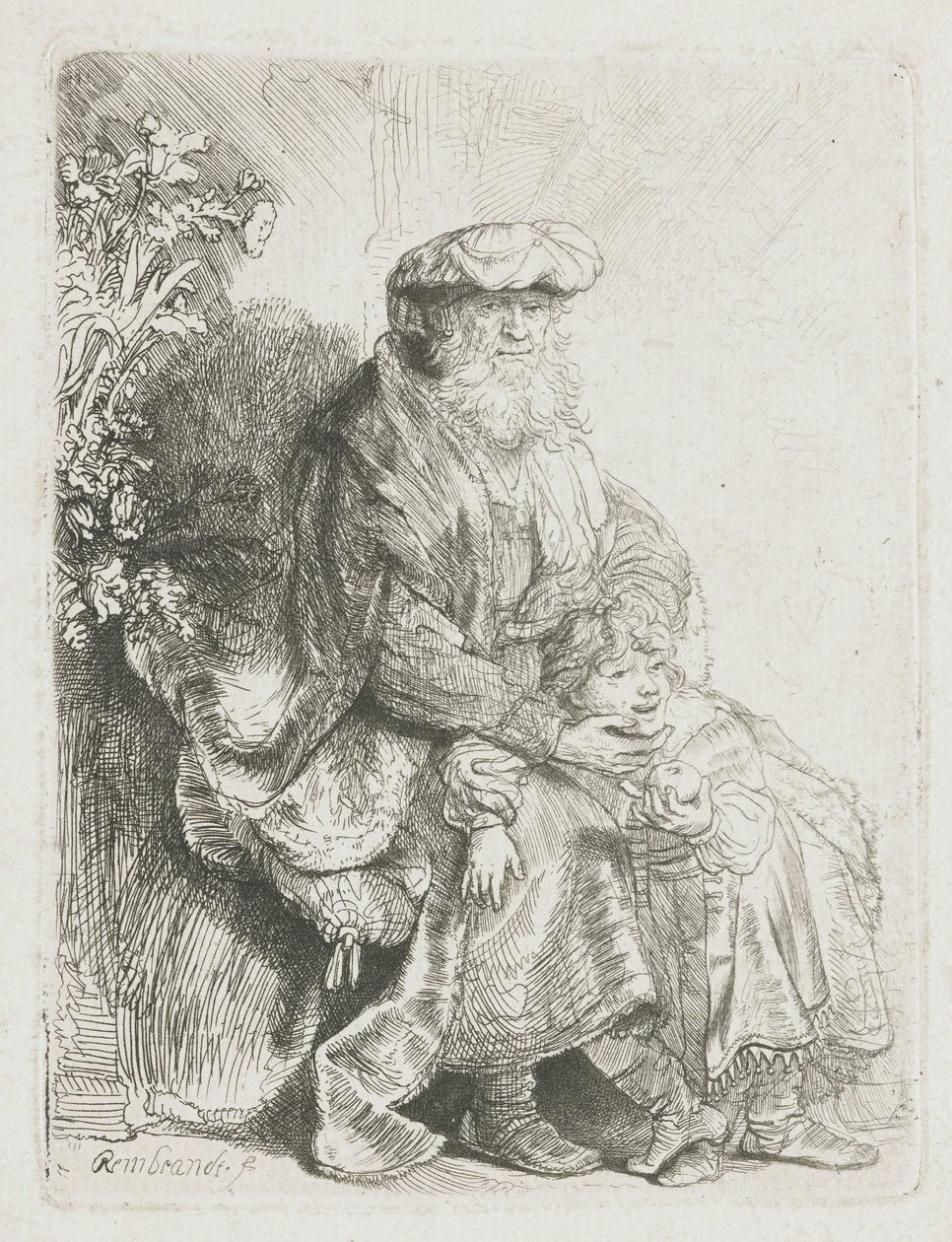 Abraão acariciando Isaac
Jacob acariciando Benjamin de Rembrandt van Rijn