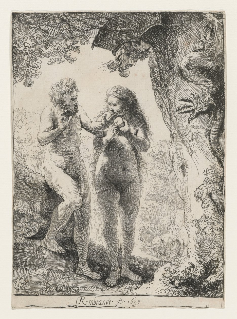 Adão e Eva, 1638 de Rembrandt van Rijn
