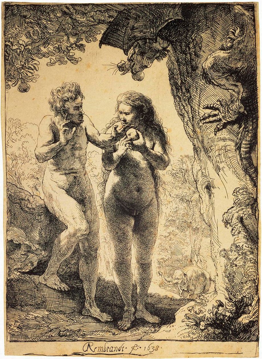 Adão e Eva, 1638. de Rembrandt van Rijn