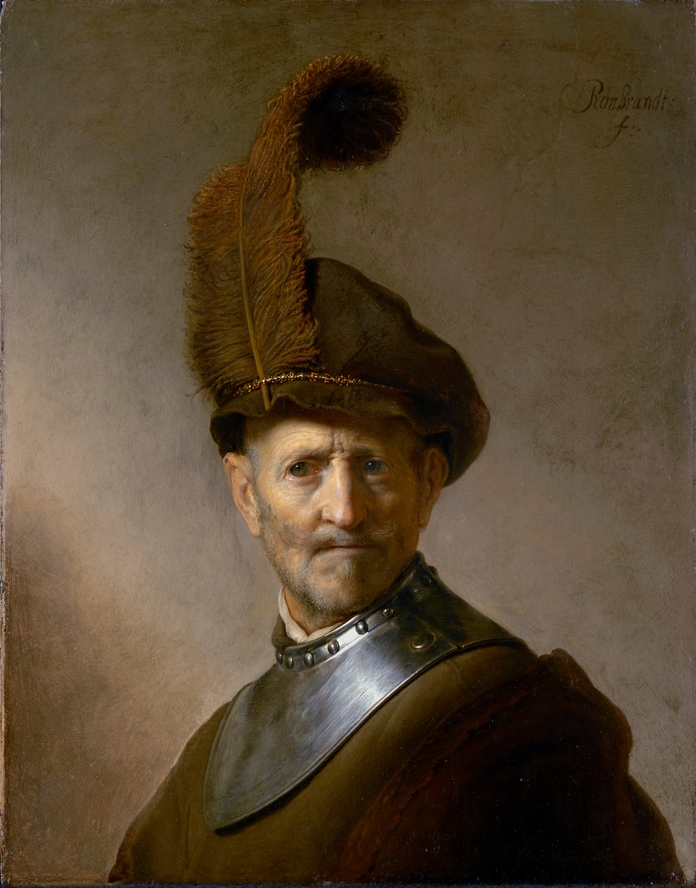 Um velho em traje militar (anteriormente chamado de retrato do pai de Rembrandt), c.1630 de Rembrandt van Rijn