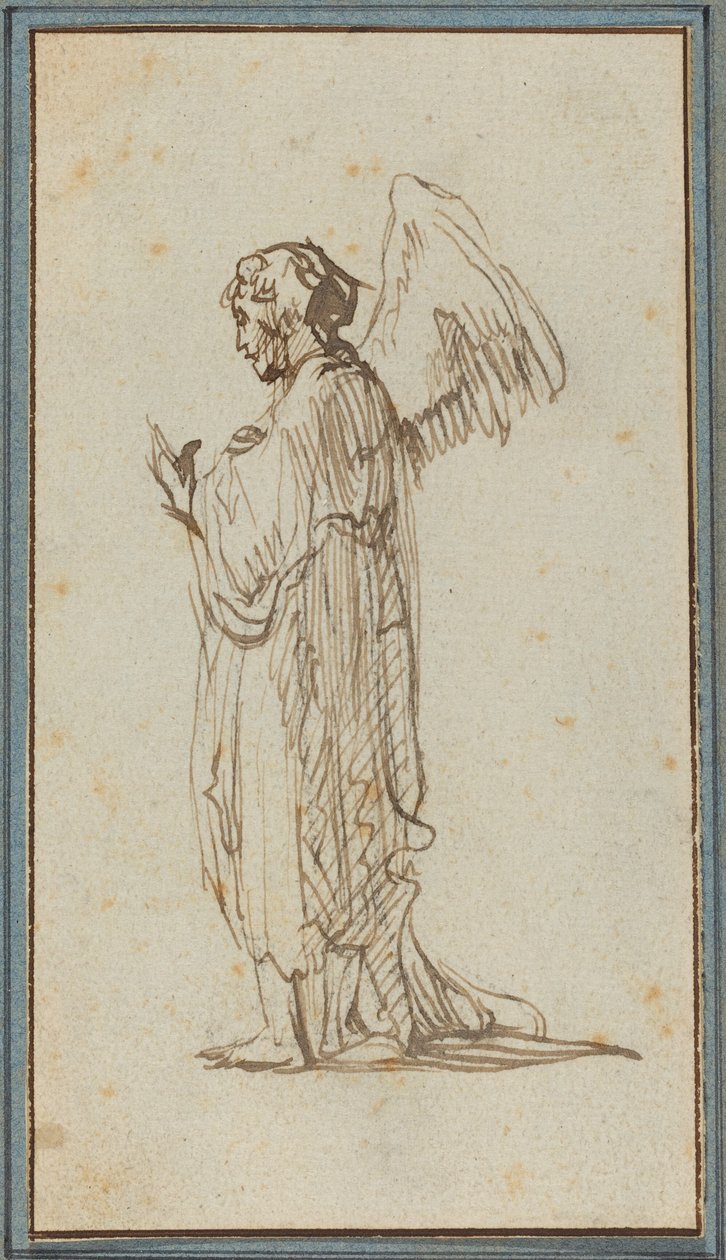 Anjo em pé de Rembrandt van Rijn