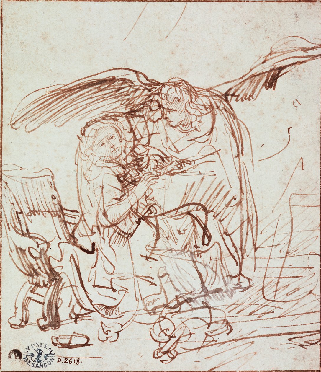 Anunciação (desenho) de Rembrandt van Rijn