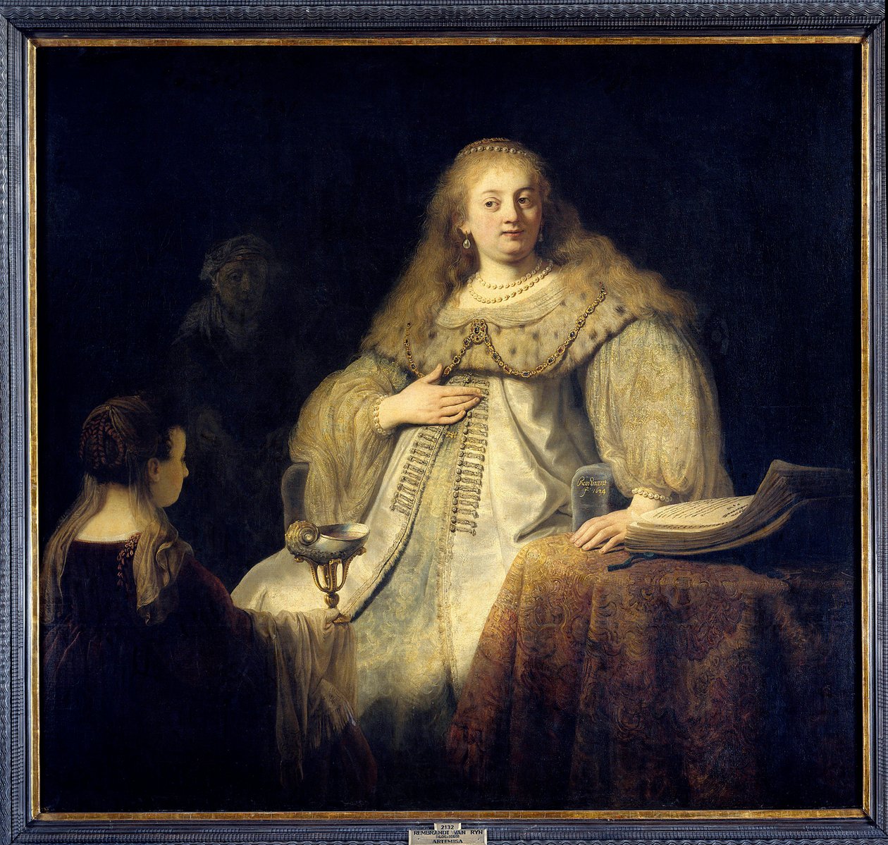 Artemise. Artemise I, rainha da cidade de Halicarnassus, no século IV a.C. (Império dos Roughenides). Pintura de Harmenszoon van Rijn dit Rembrandt (1606-1669) de Rembrandt van Rijn