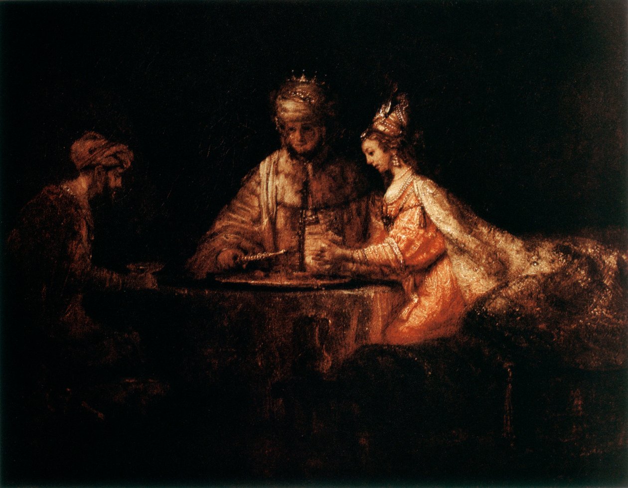 Assuerus, Hamã e Ester, 1660 de Rembrandt van Rijn