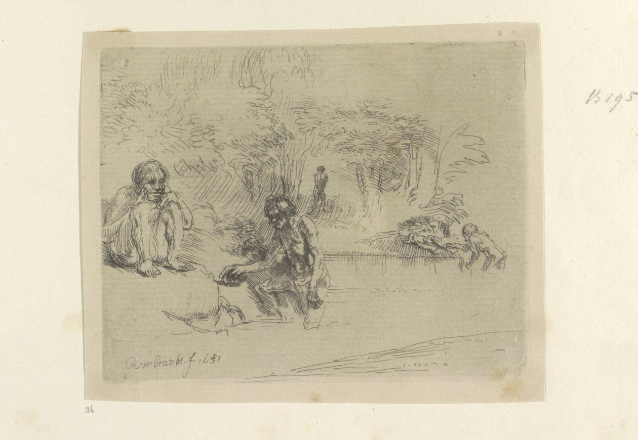 Baders
Colecção de oitenta e cinco estampas originais (título da série) de Rembrandt van Rijn
