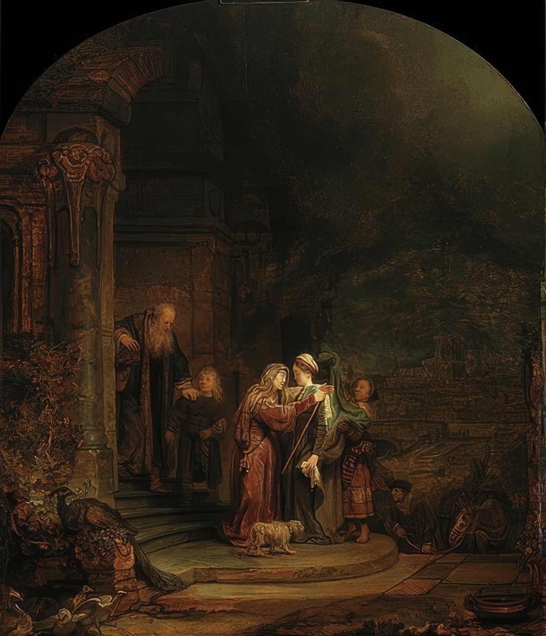 Encontro de Maria e Elisabeth. 1640 de Rembrandt van Rijn