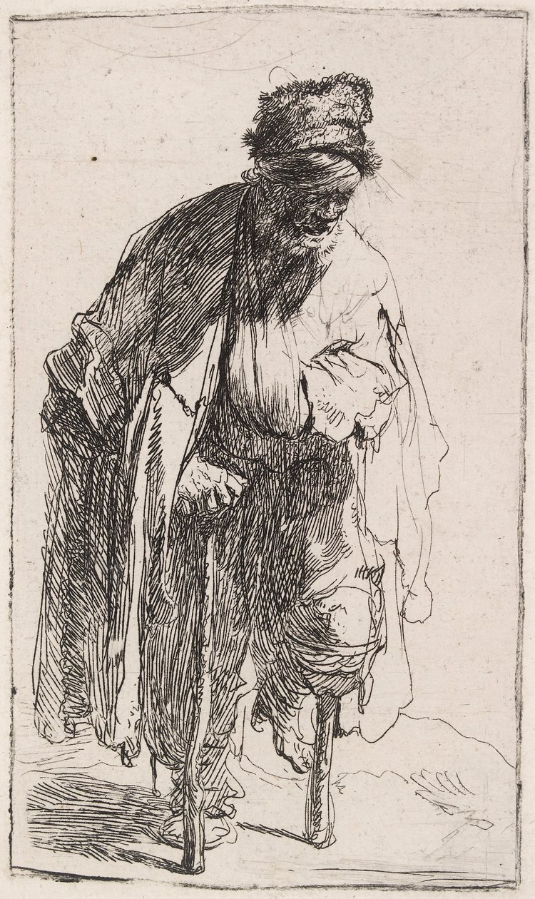 Mendigo com perna de pau, c.1630. de Rembrandt van Rijn