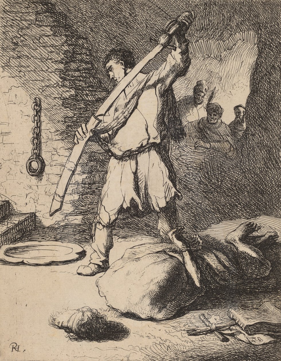 Decapitação de João Batista, c. 1627. de Rembrandt van Rijn
