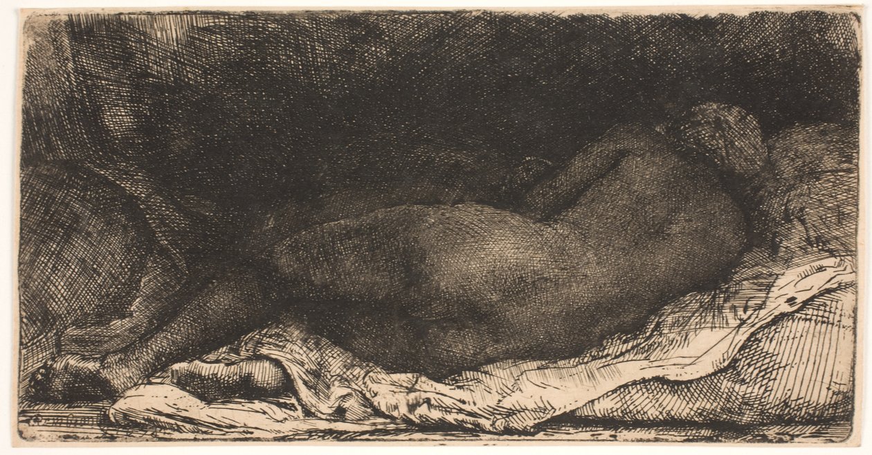 Garota negra africana deitada de Rembrandt van Rijn