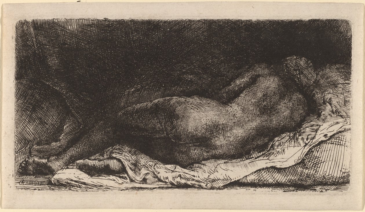 Mulher Negra deitada de Rembrandt van Rijn