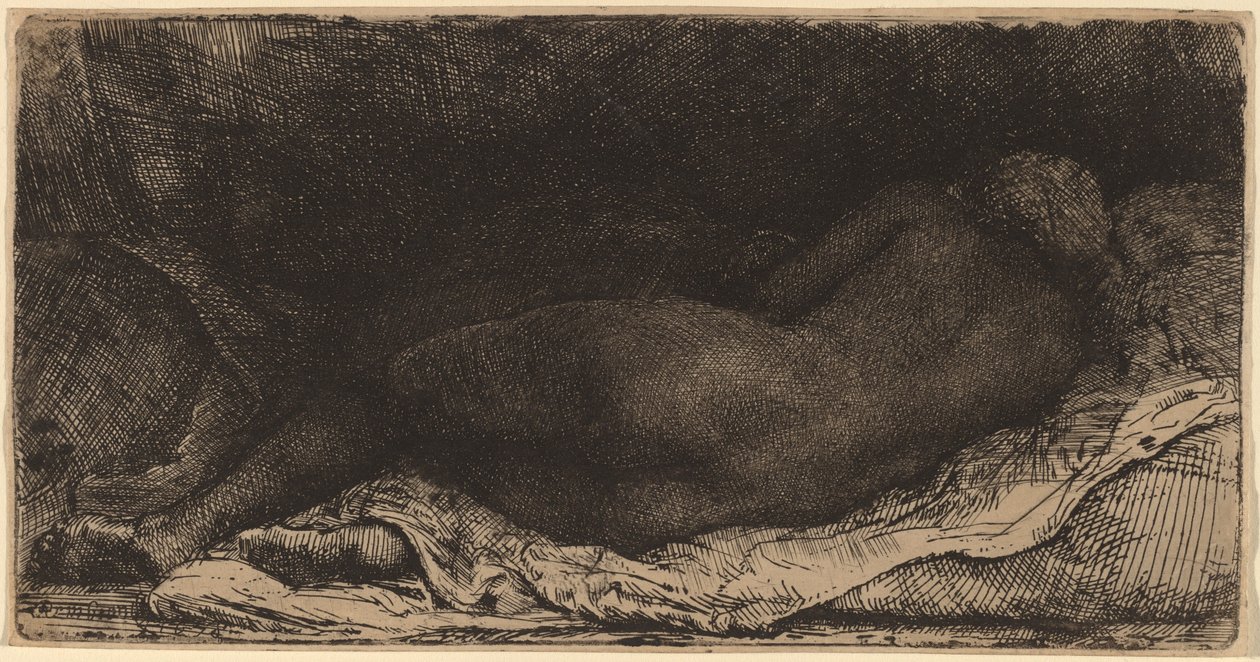 Mulher Negra deitada de Rembrandt van Rijn
