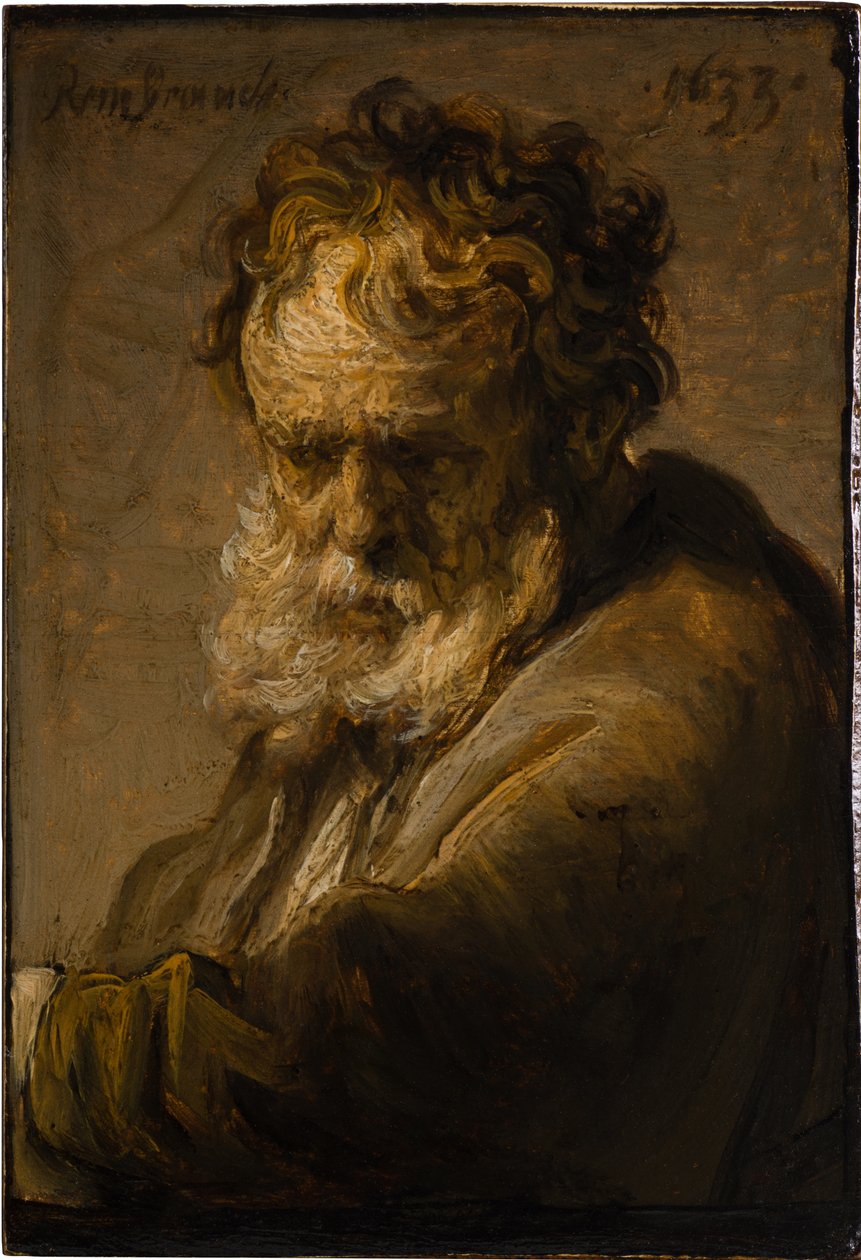 Busto de um velho barbudo, 1633. de Rembrandt van Rijn