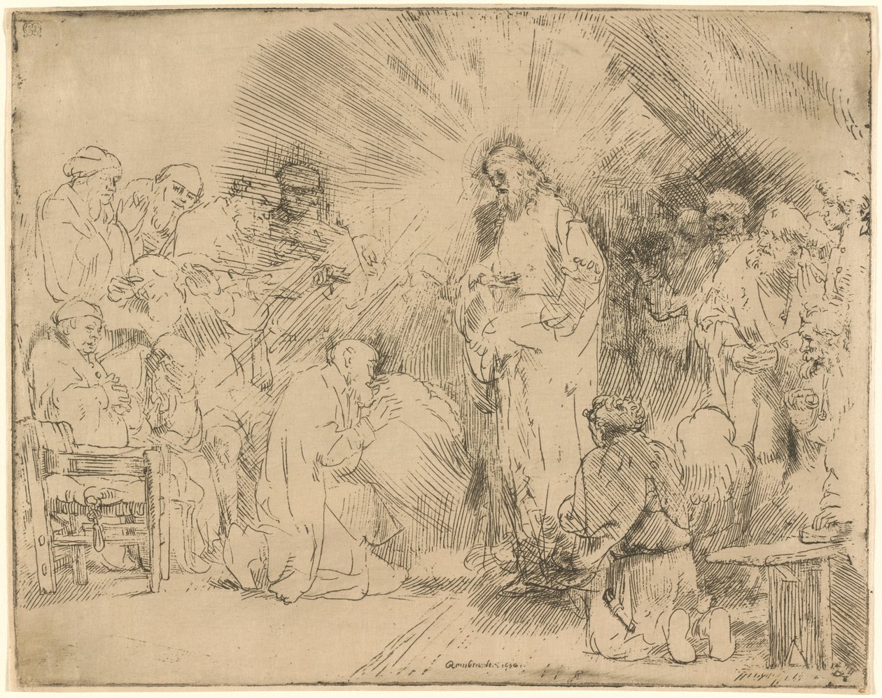 Cristo Aparecendo aos Apóstolos de Rembrandt van Rijn