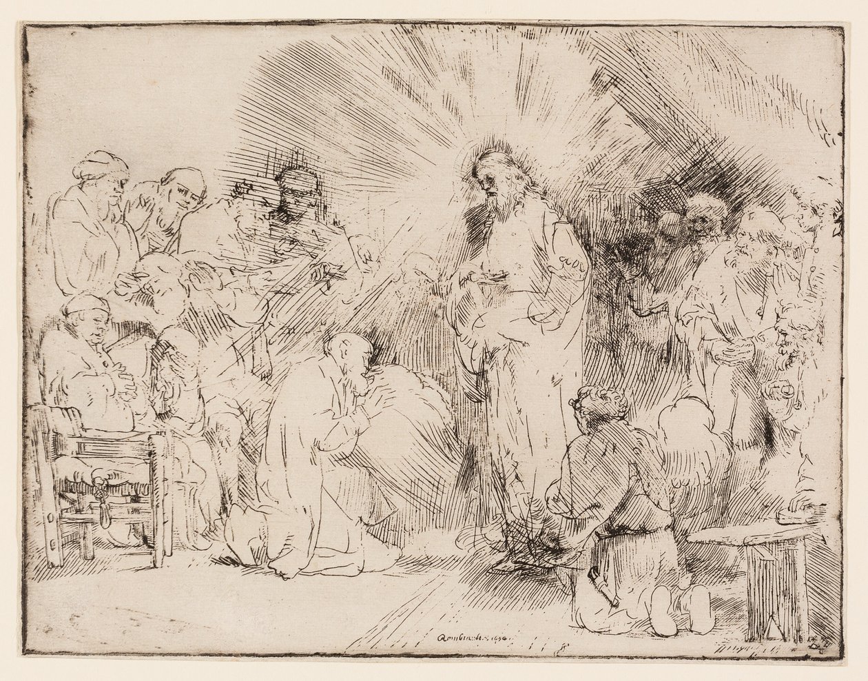 Cristo Aparecendo aos Apóstolos de Rembrandt van Rijn