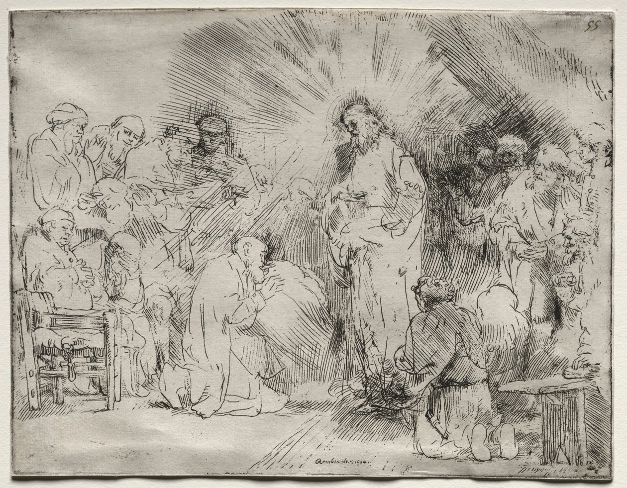 Cristo Aparecendo aos Apóstolos de Rembrandt van Rijn
