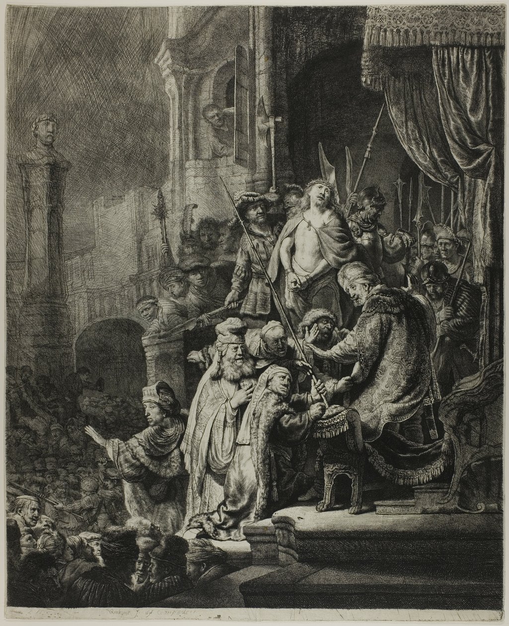 Cristo diante de Pilatos: Prato Grande de Rembrandt van Rijn