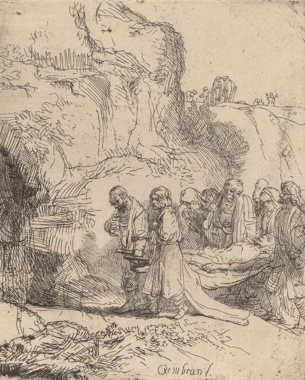 Cristo levado ao túmulo, c. 1645. de Rembrandt van Rijn