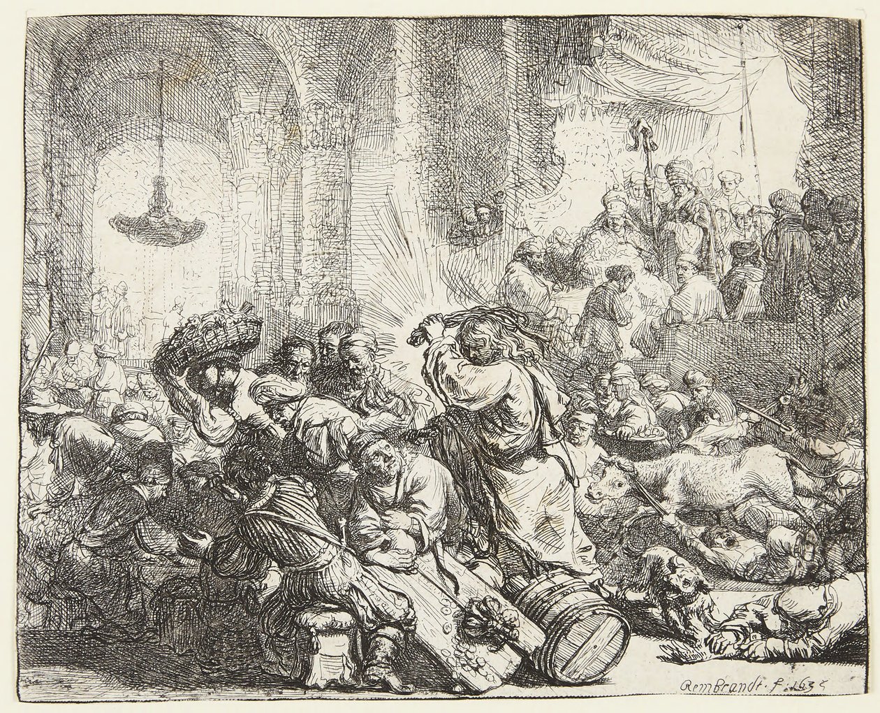 Cristo a expulsar os cambistas (B.69; BB. 35-Bii) de Rembrandt van Rijn