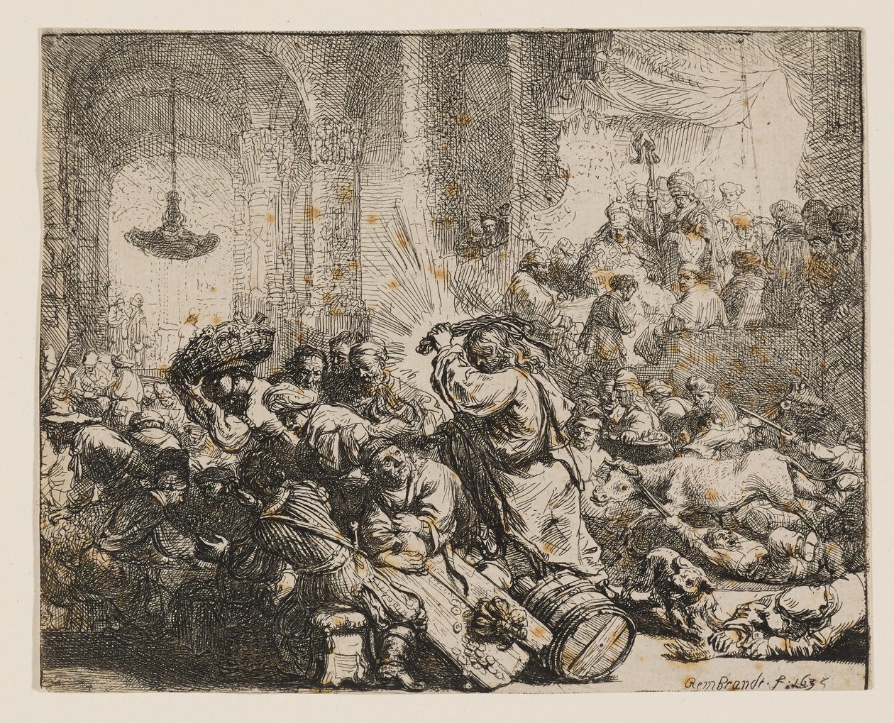 Cristo a expulsar os cambistas do Templo de Rembrandt van Rijn