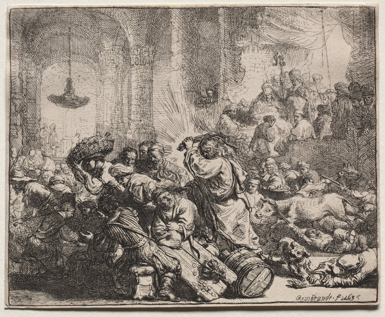 Cristo conduzindo os cambistas do templo de Rembrandt van Rijn