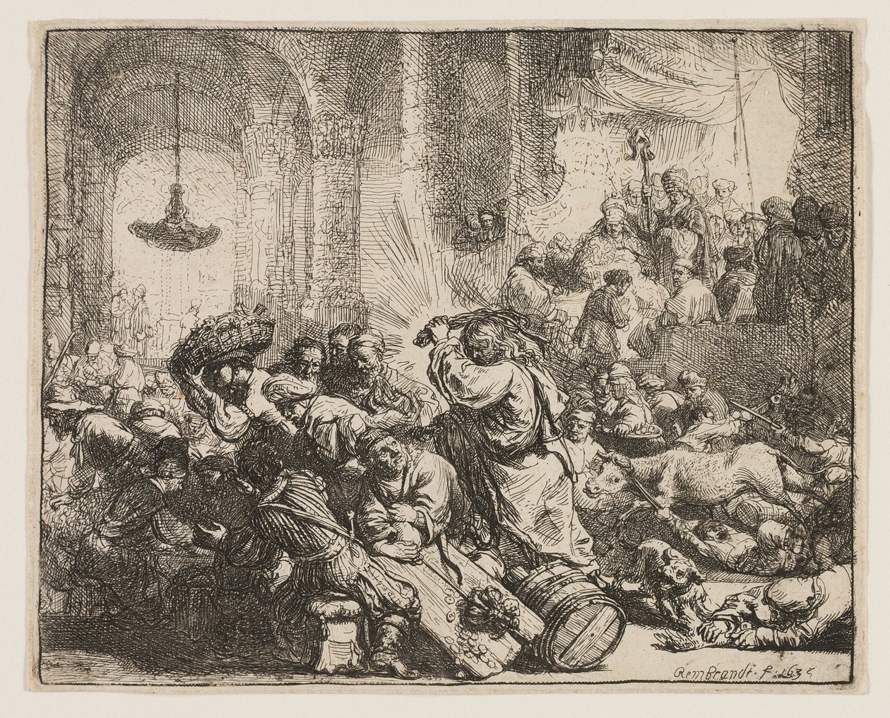Cristo conduzindo os cambistas do templo de Rembrandt van Rijn