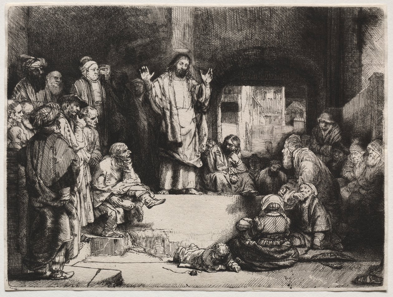 Cristo Pregando O Pequeno Túmulo, c. 1657. de Rembrandt van Rijn