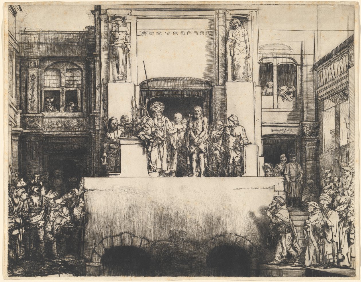 Cristo Apresentado ao Povo: Placa Oblonga de Rembrandt van Rijn