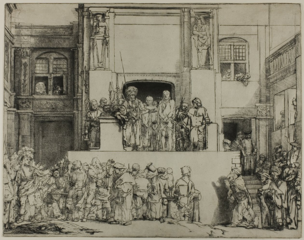 Cristo Apresentado ao Povo: Placa Oblonga de Rembrandt van Rijn