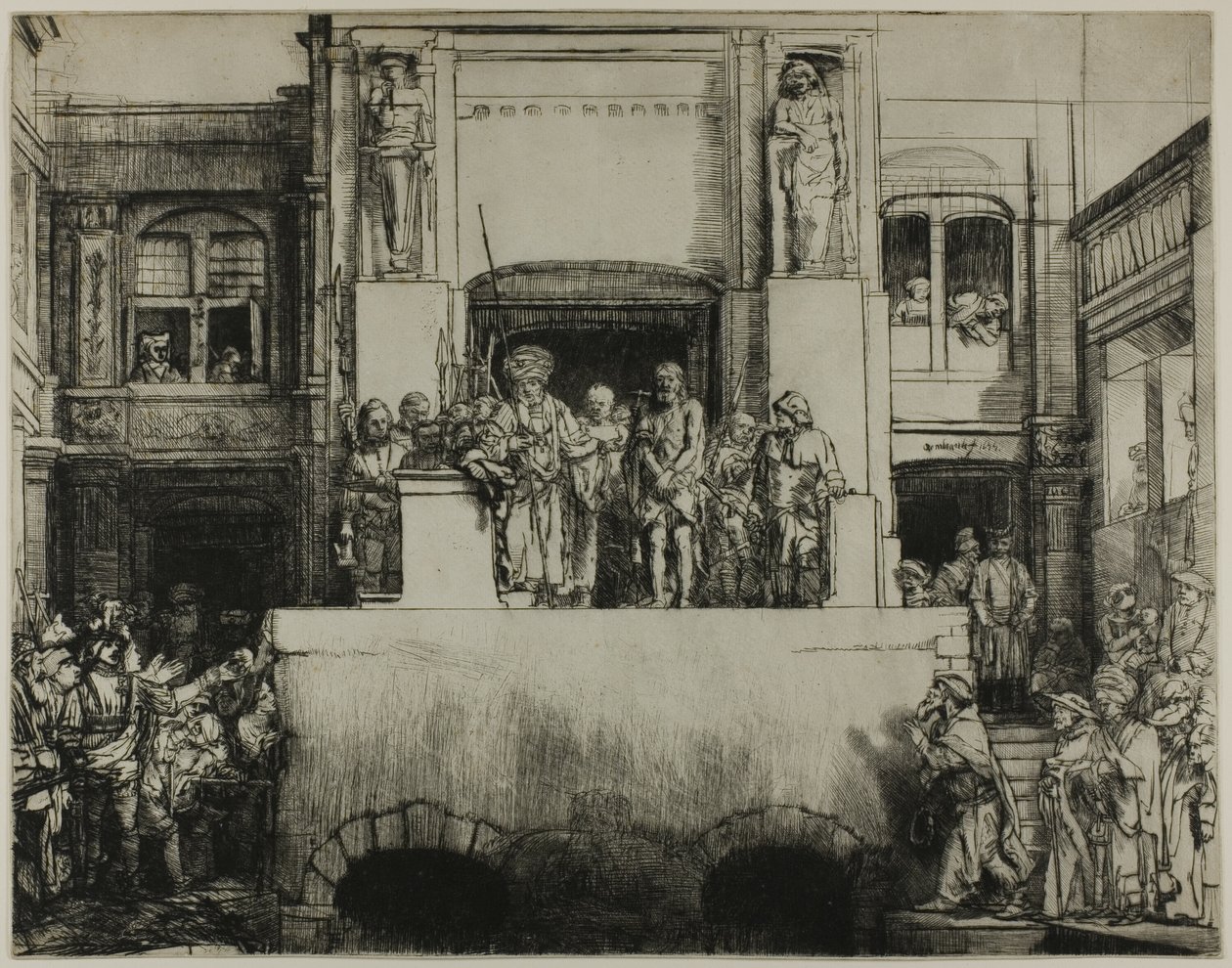 Cristo Apresentado ao Povo: Placa Oblonga de Rembrandt van Rijn