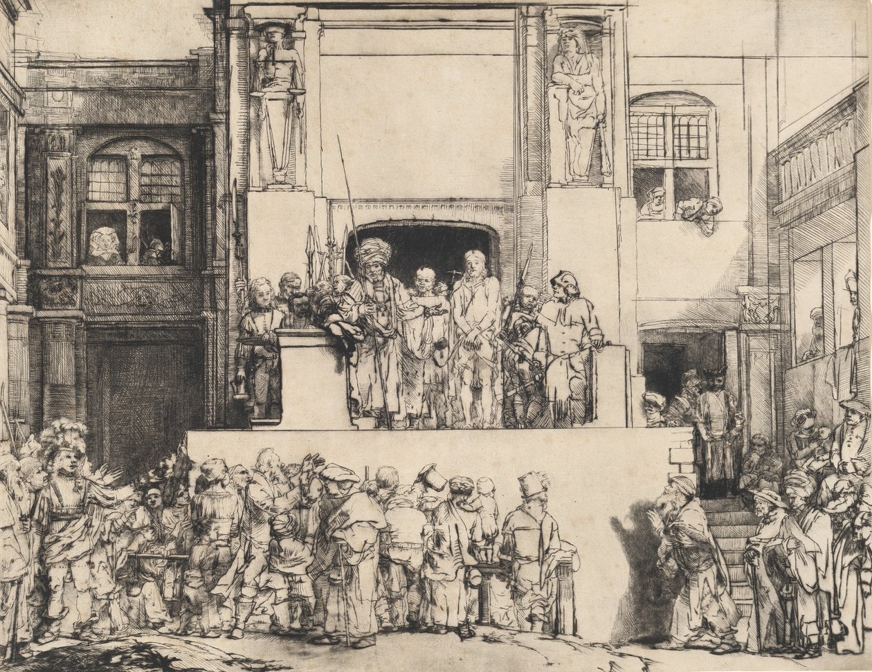 Cristo Apresentado ao Povo: Placa Oblonga, 1655. de Rembrandt van Rijn