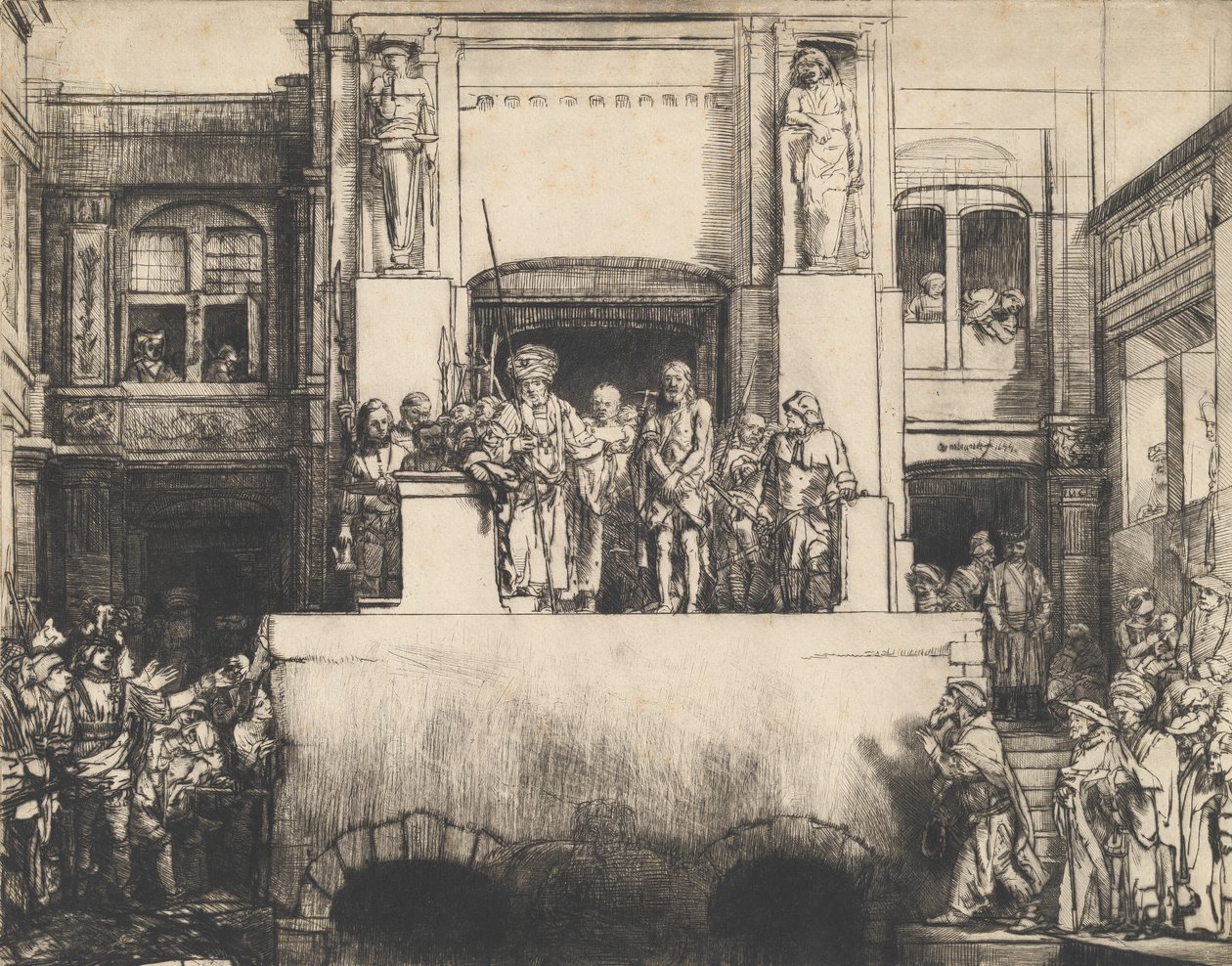 Cristo Apresentado ao Povo: Placa Oblonga, 1655. de Rembrandt van Rijn