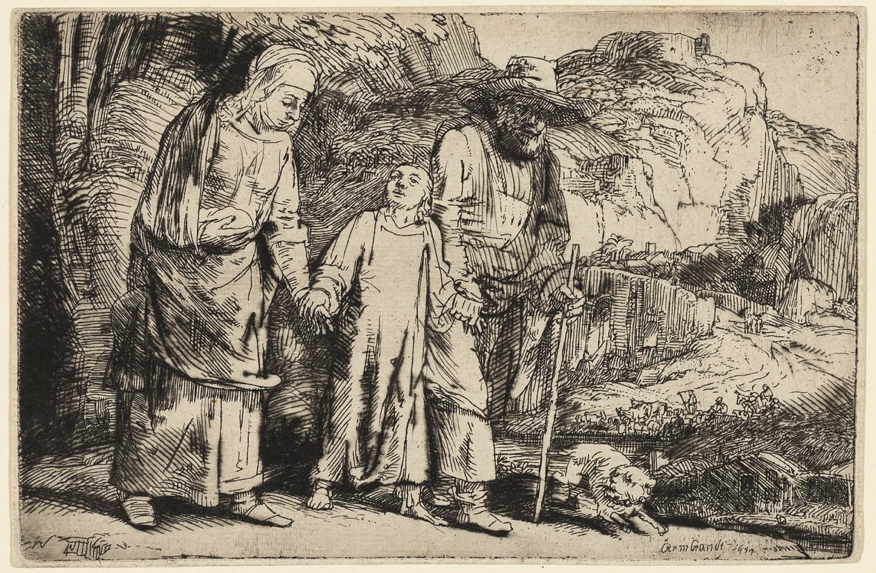 Cristo Voltando do Templo com Seus Pais de Rembrandt van Rijn