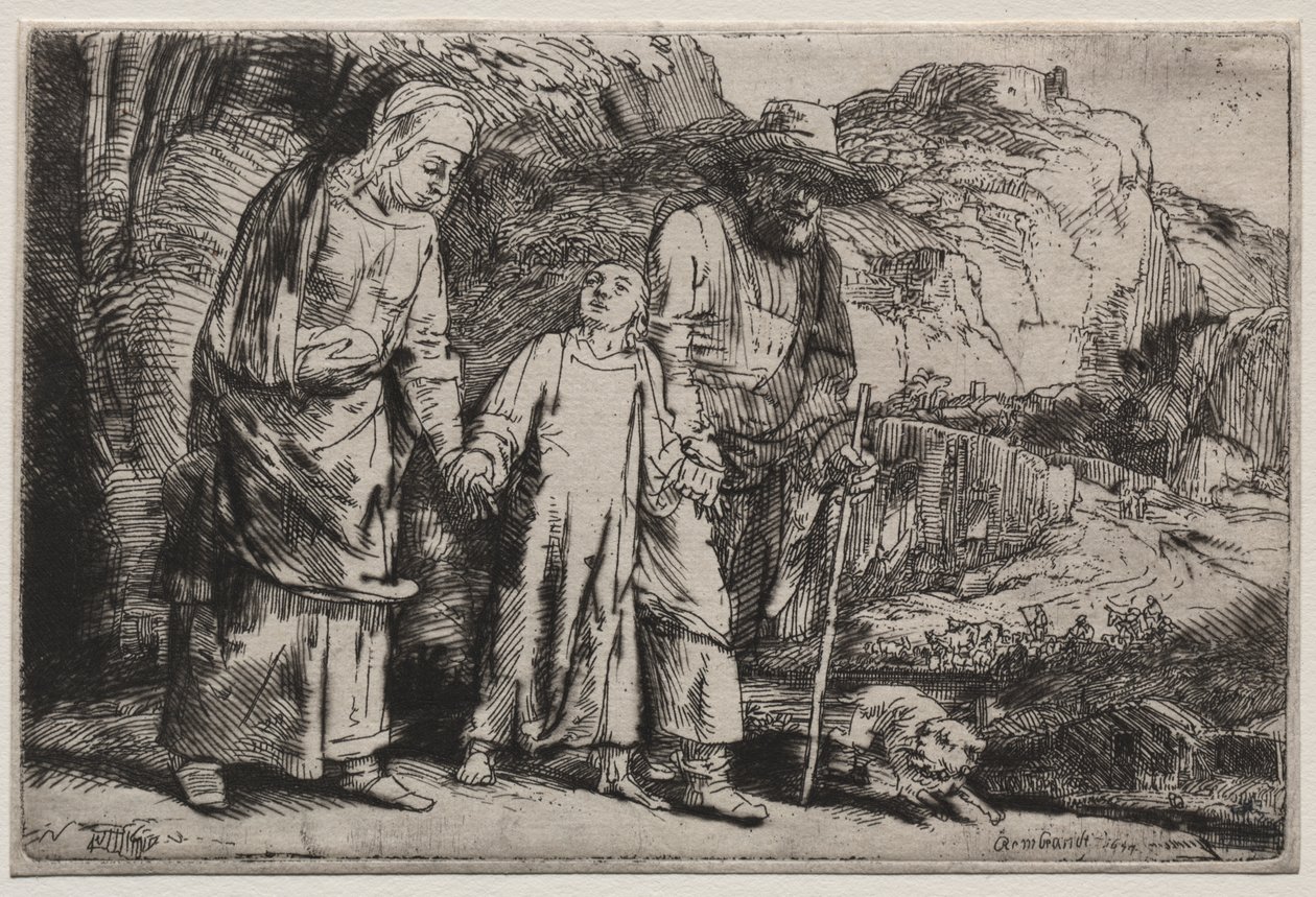 Cristo Voltando do Templo com Seus Pais de Rembrandt van Rijn
