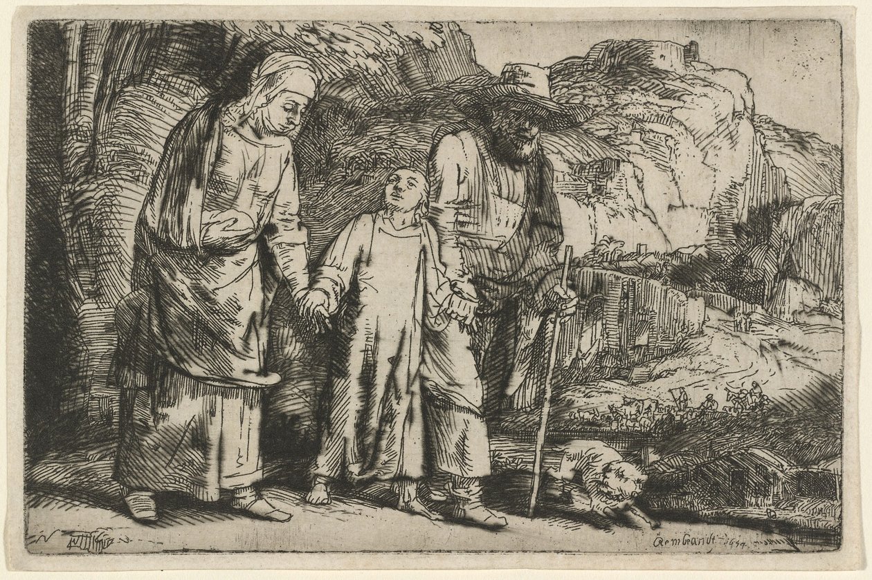 Cristo regressa do Templo com os seus pais de Rembrandt van Rijn