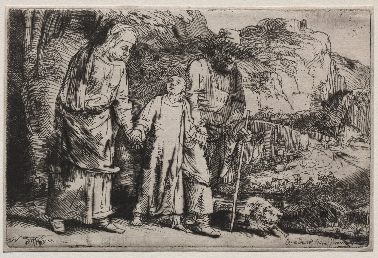 Cristo Voltando do Templo com Seus Pais, 1654. de Rembrandt van Rijn