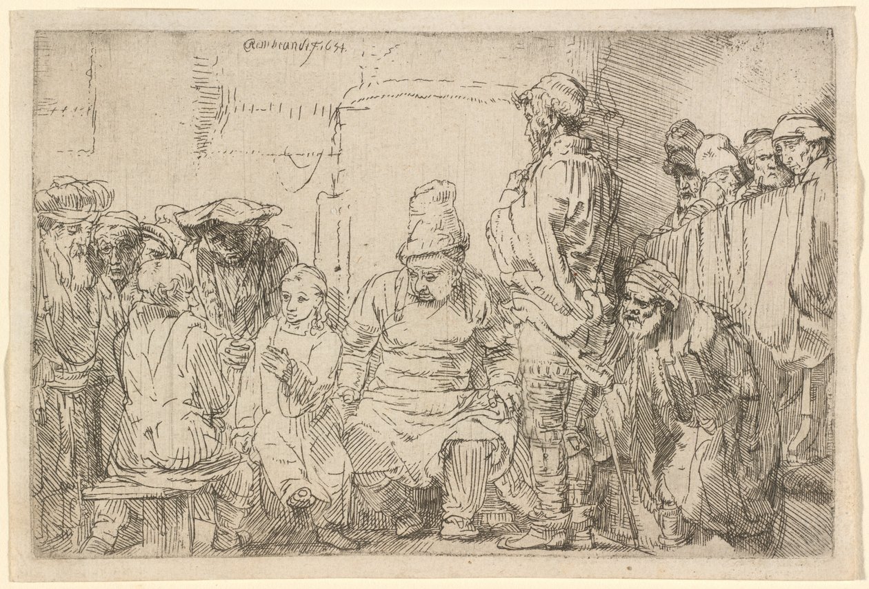 Cristo sentado disputando com os médicos de Rembrandt van Rijn