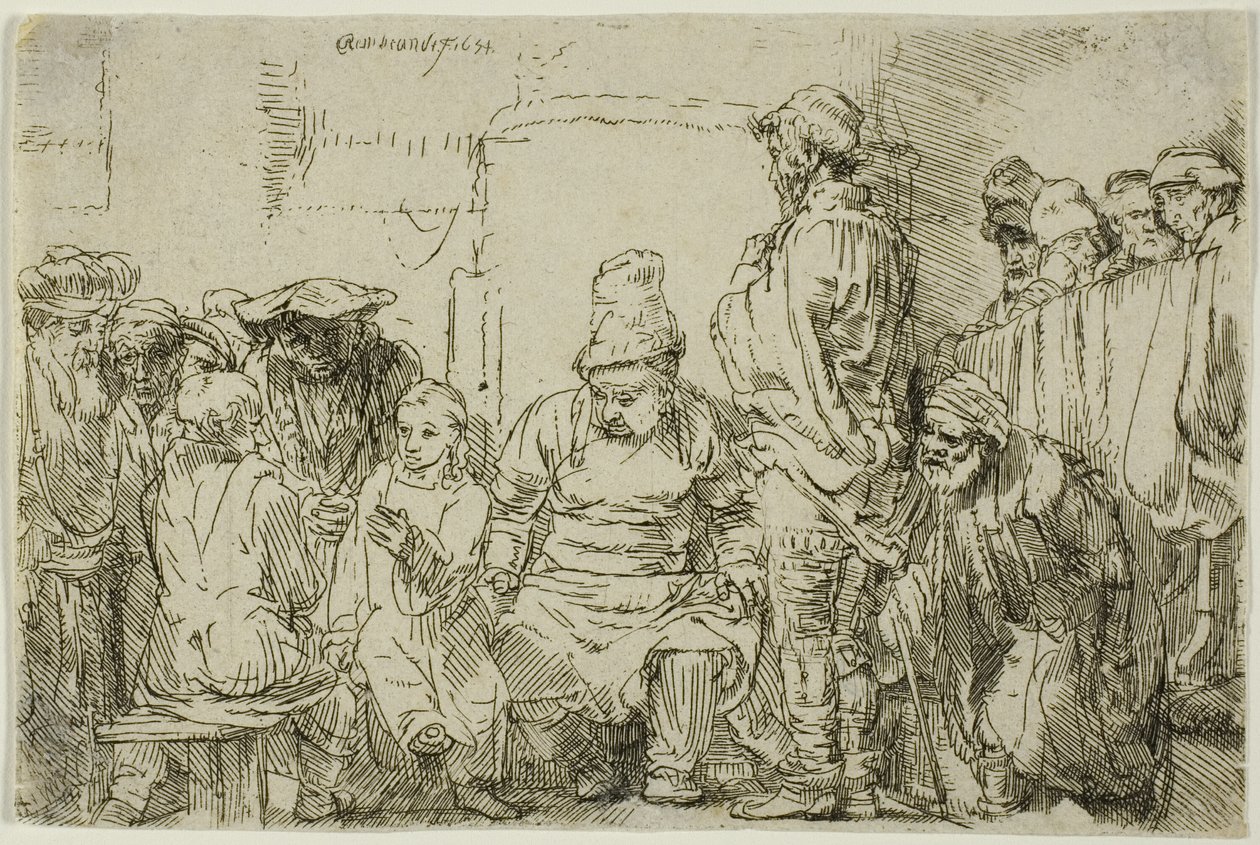 Cristo sentado disputando com os médicos de Rembrandt van Rijn