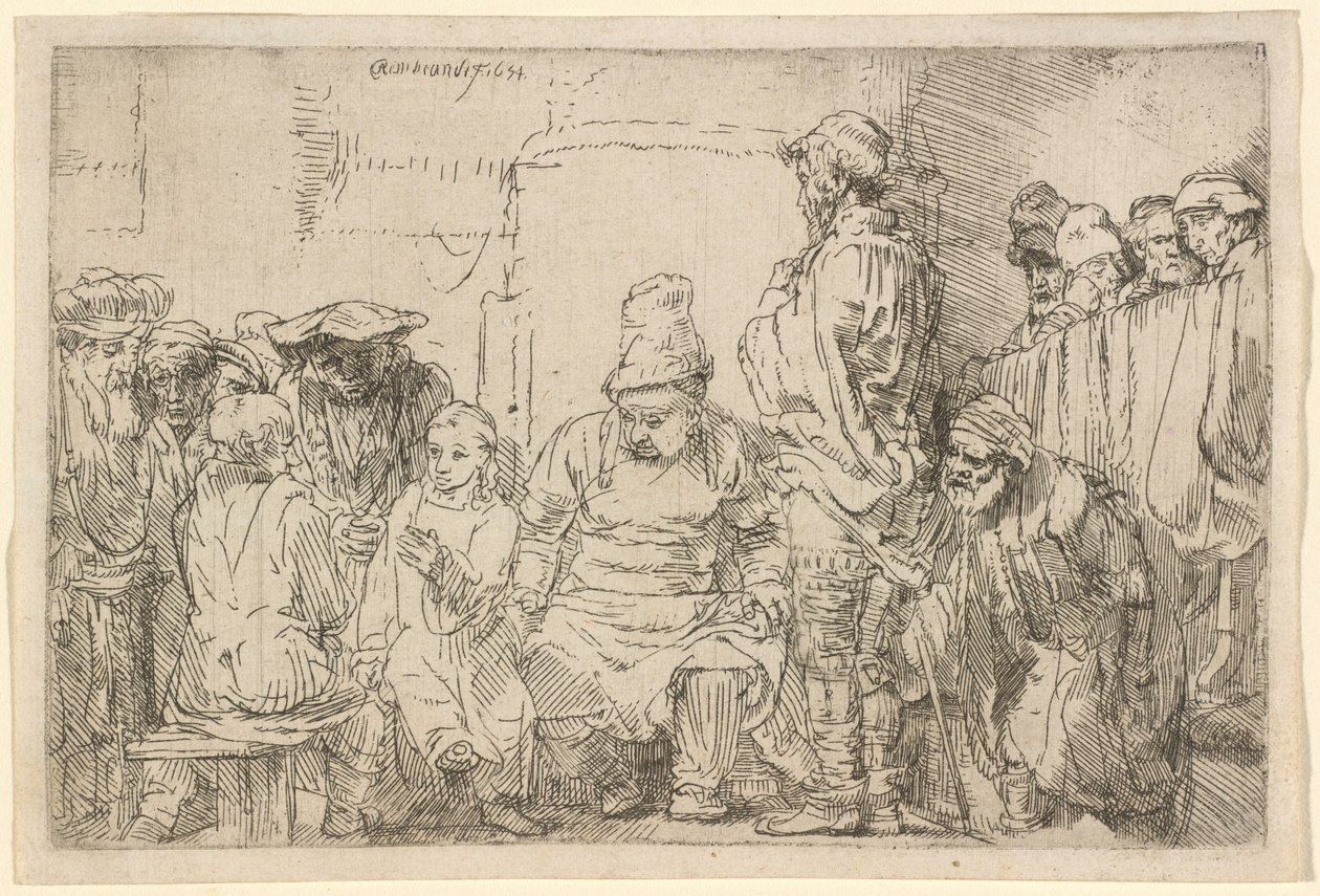 Cristo, sentado, a debater com os doutores de Rembrandt van Rijn