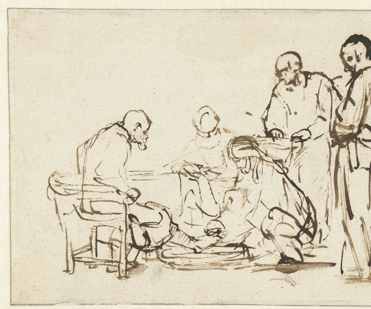 Cristo Lavando os Pés dos Discípulos de Rembrandt van Rijn
