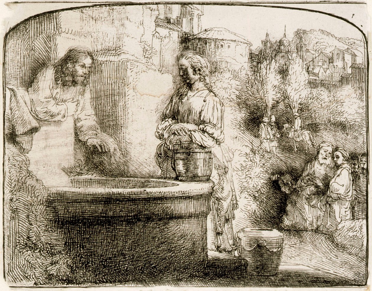 Cristo e a Mulher da Samaria de Rembrandt van Rijn