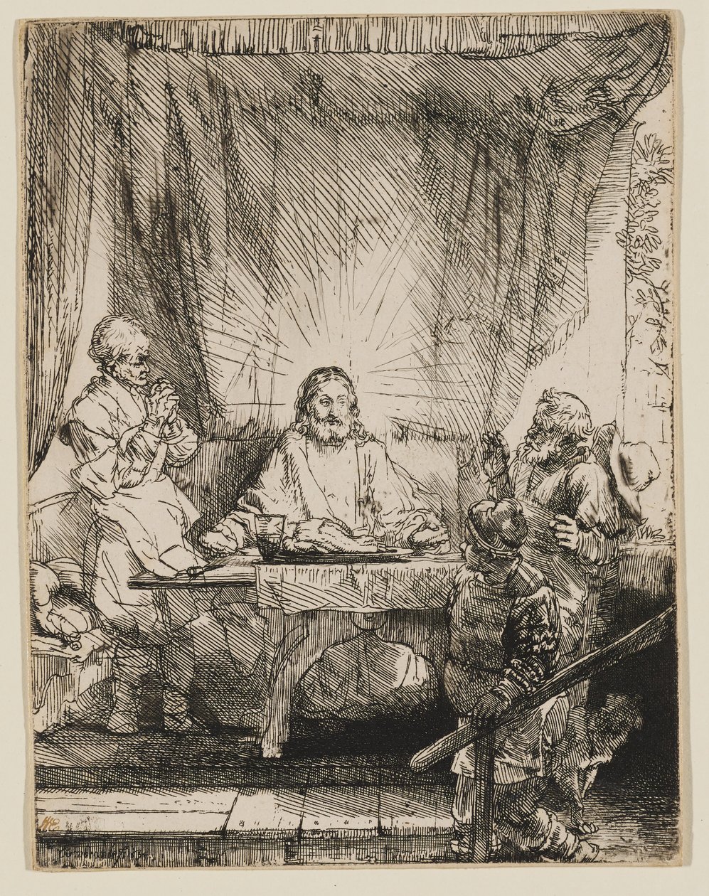 Cristo em Emaús: A placa maior de Rembrandt van Rijn