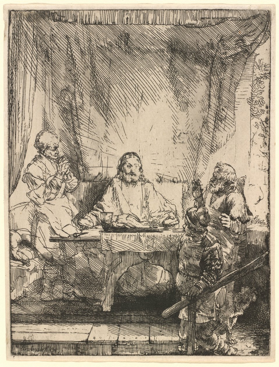 Cristo em Emaús: a placa maior de Rembrandt van Rijn