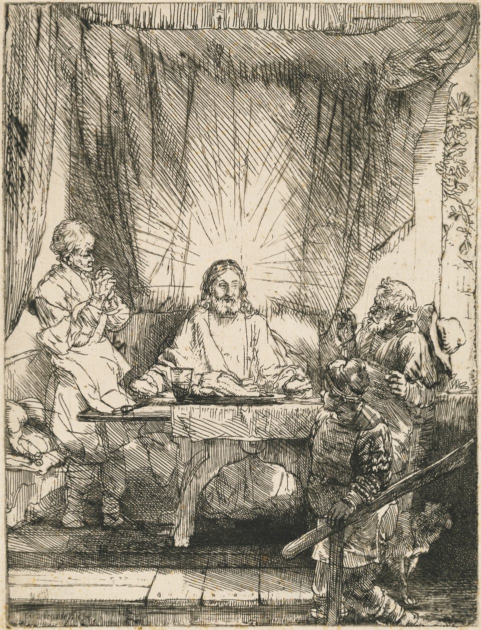 Cristo em Emaús: a placa maior de Rembrandt van Rijn