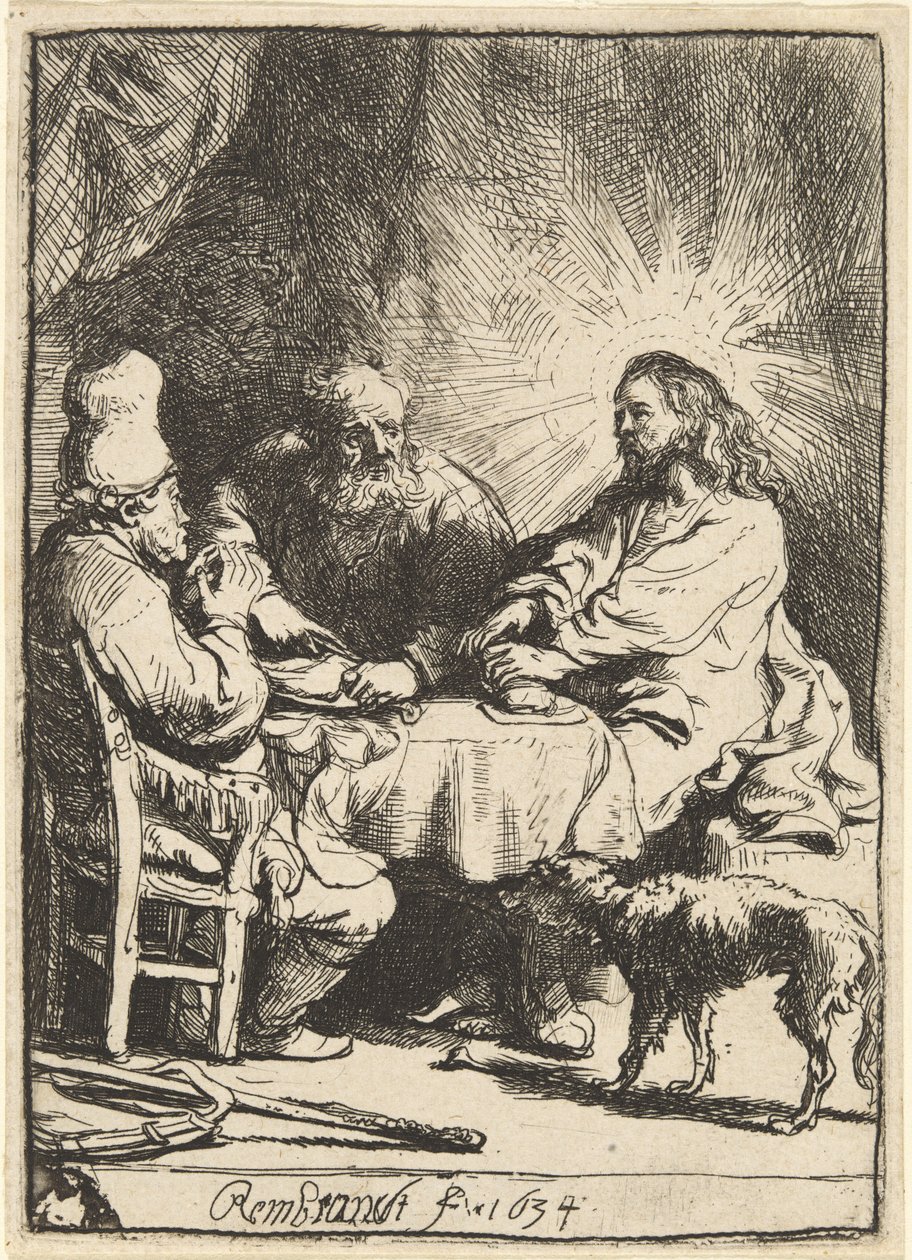 Cristo em Emaús: o prato mais pequeno de Rembrandt van Rijn