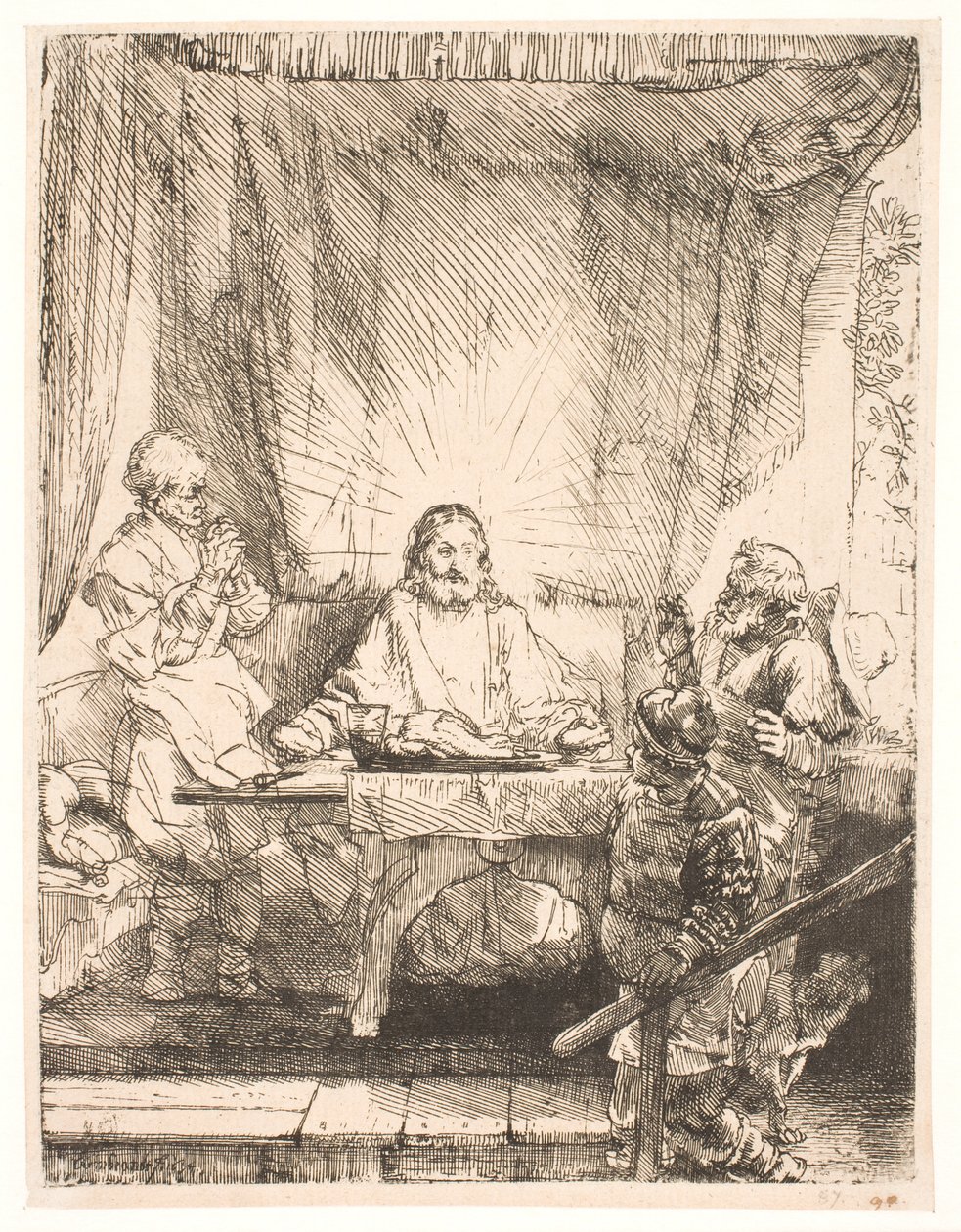 Cristo em Emaús: a gravura de maiores dimensões de Rembrandt van Rijn