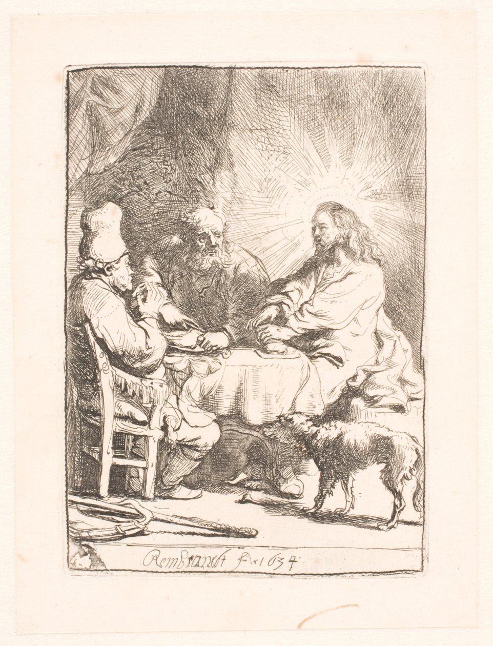 Cristo em Emaús: o prato menor de Rembrandt van Rijn