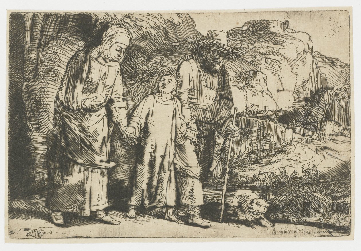 Cristo voltando do templo com seus pais de Rembrandt van Rijn