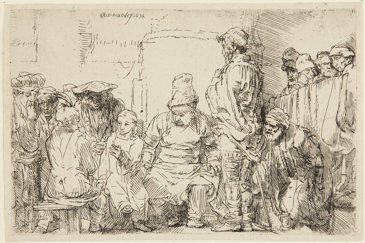 Cristo sentado a debater com os doutores de Rembrandt van Rijn