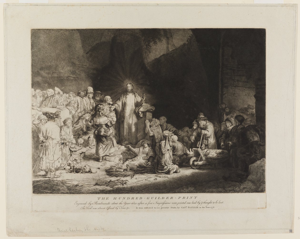 Cristo rodeado de doentes, a acolher as criancinhas de Rembrandt van Rijn