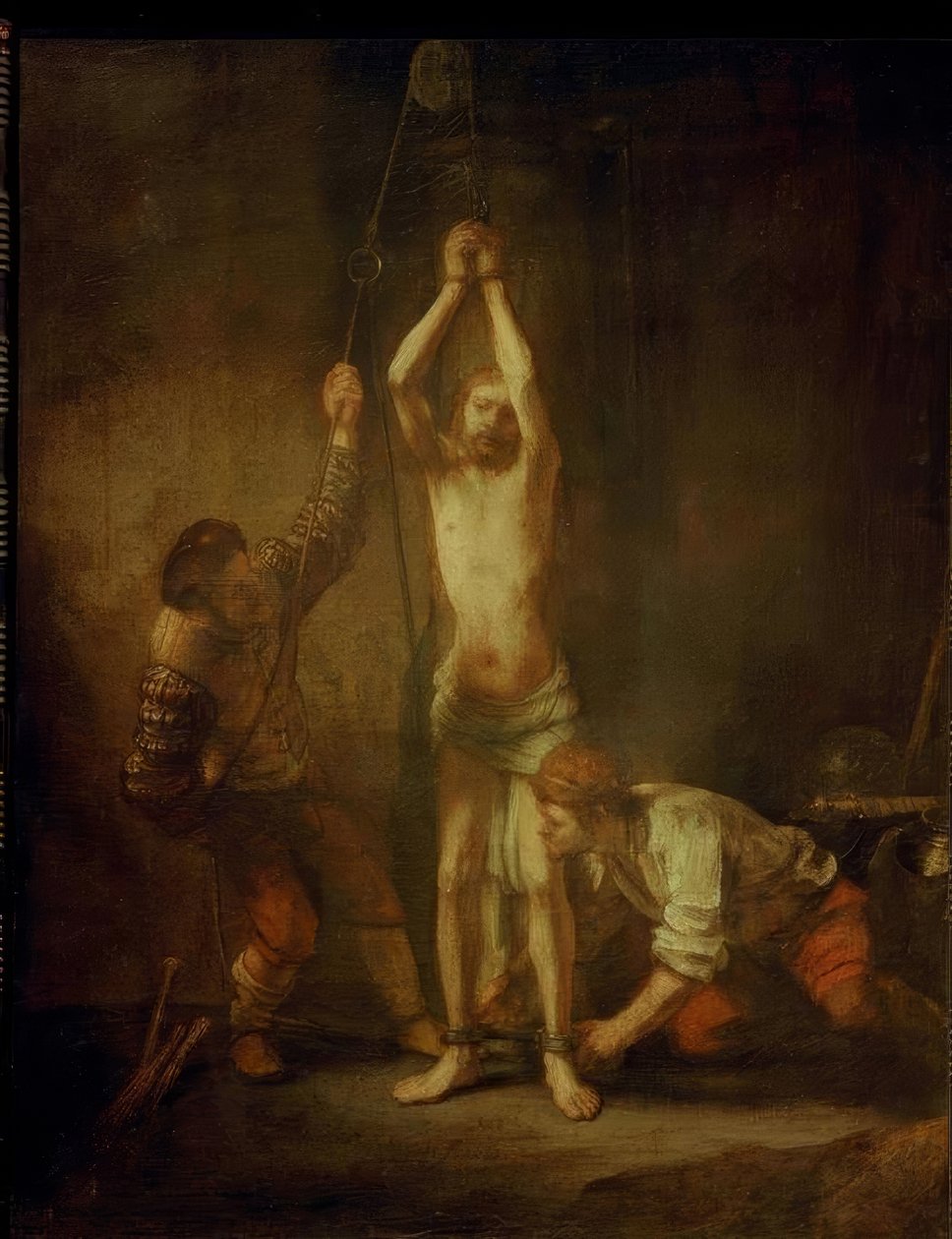 Cristo na coluna do flagelo de Rembrandt van Rijn
